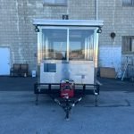 Trailer Mounted Guard Shack, 6.5×8 Stainless, w/HVAC and Electric, Honda Generator — photo 2