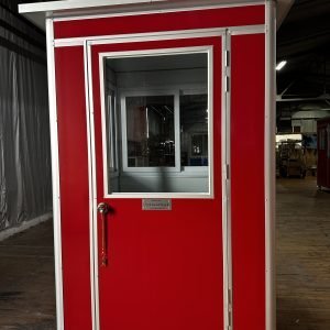 5×5 Economy Steel Guard Shack, Red, Plain Jane