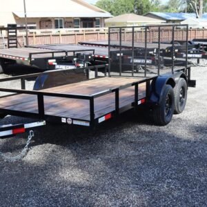 2025 7×14 Heavy Duty Tandem Axle Utility Trailer – 7K, Dexter Axles, Black