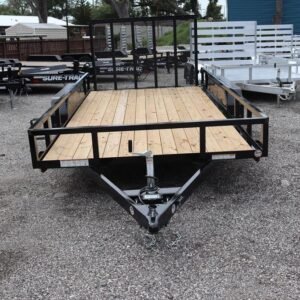 2025 7×14 Tube Top Utility Trailer – 7K Tandem Axle, Black (Sure-Trac)