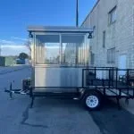 Trailer Mounted Guard Shack, 6.5×8 Stainless, w/HVAC and Electric, Honda Generator — photo 4
