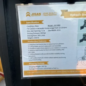Cat 315 Clam Grapple Demolition Excavator New 70 Mm Pin Rotating New — photo 3