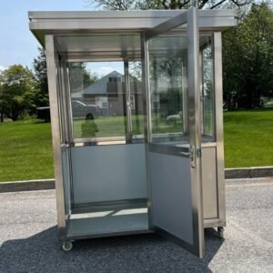 4 x 6.5 Stainless Steel Guard Shack, Swing Door, Plain Jane