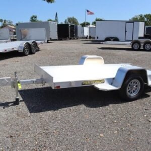 4.5×10 Aluminum Tilt Utility Trailer with a Gas Cylinder