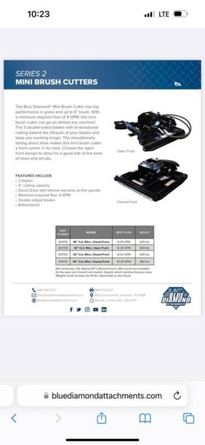 Blue Diamond mini skid steer brush mowe — photo 3