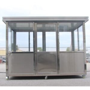 6.5 x 10 Stainless Steel Guard Shack, Sliding Door, Plain Jane