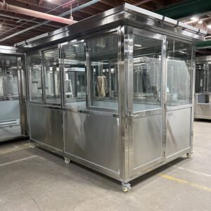 6.5 x 10 Stainless Steel Guard Shack, Swing Door, Plain Jane