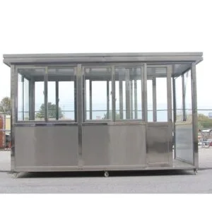 6.5 x 12 Stainless Steel Guard Shack, Double Sliding Door , Plain Jane