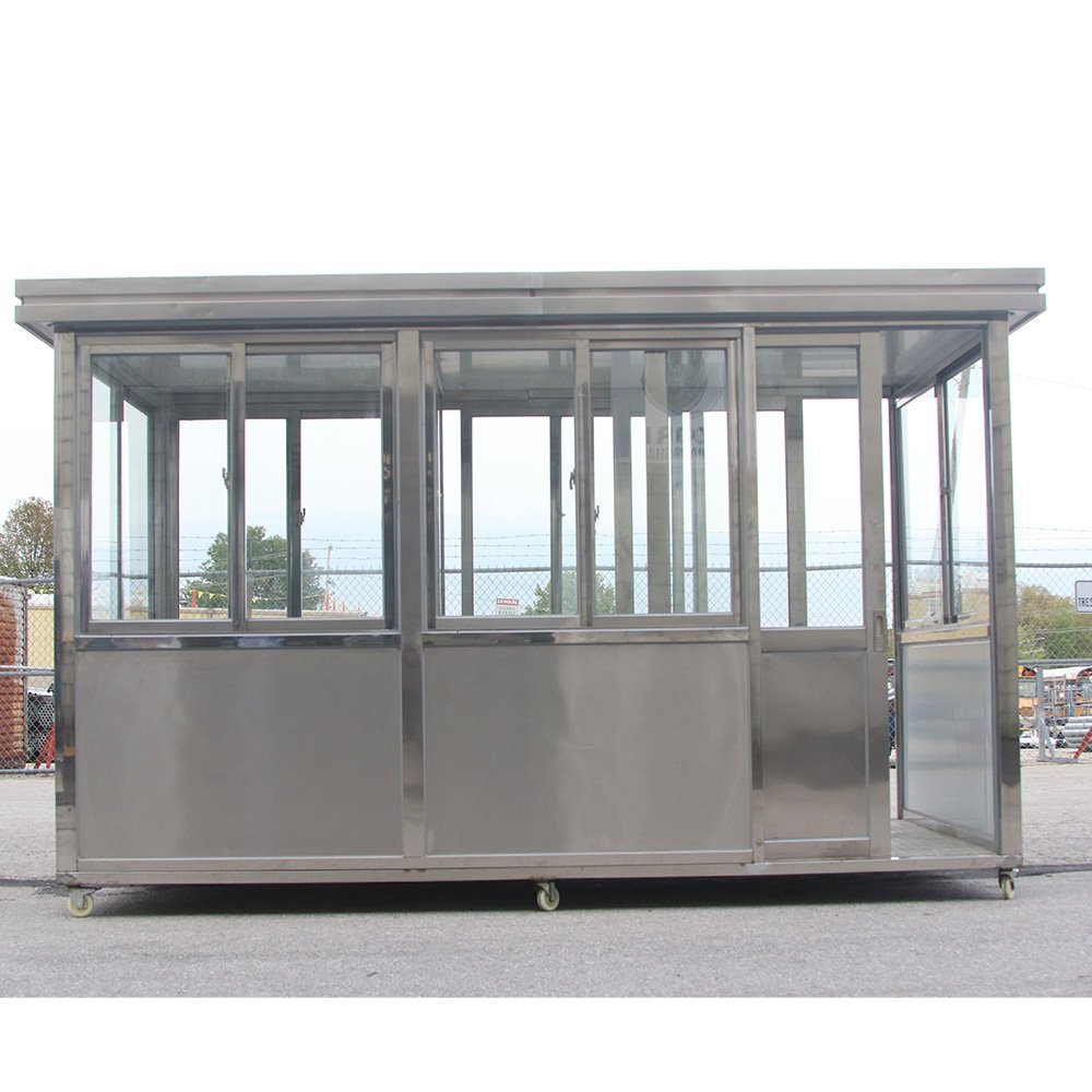 6.5 x 12 Stainless Steel Guard Shack, Double Sliding Door , Plain Jane