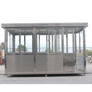 6.5 x 12 Stainless Steel Guard Shack, Double Sliding Door , Plain Jane