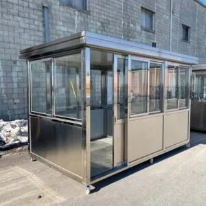 10‘ x 13’ Heavy Duty Stainless Steel Guard Shack, Double Sliding Door, Insulating windows, Insulating Walls , Plain Jane