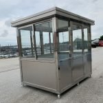 6.5 x 8 Stainless Steel Guard Shack, Swing Door on 8′ Side, Plain Jane — photo 4