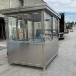 6.5 x 8 Stainless Steel Guard Shack, Swing Door on 8′ Side, Plain Jane — photo 3