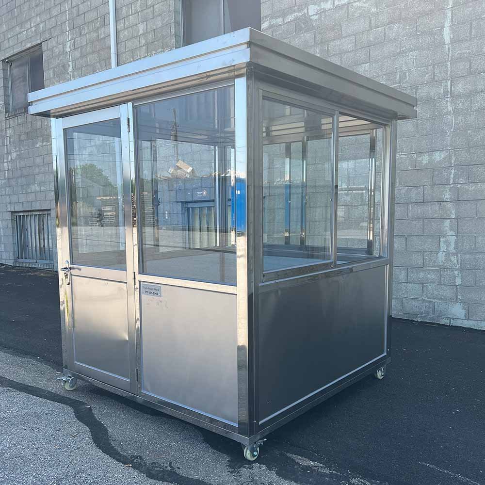 6.5×6.5 Stainless Steel Guard Shack, Swing Door, Plain Jane — photo 11