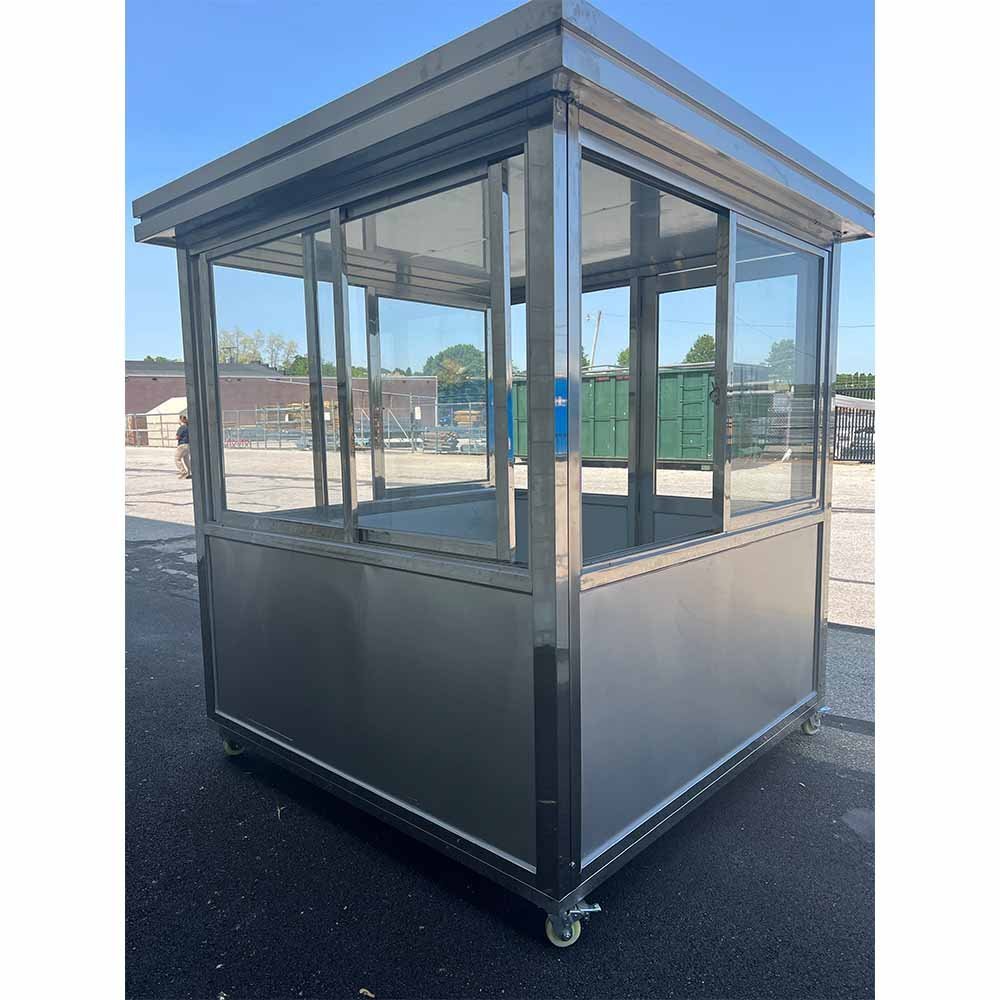6.5×6.5 Stainless Steel Guard Shack, Swing Door, Plain Jane — photo 4