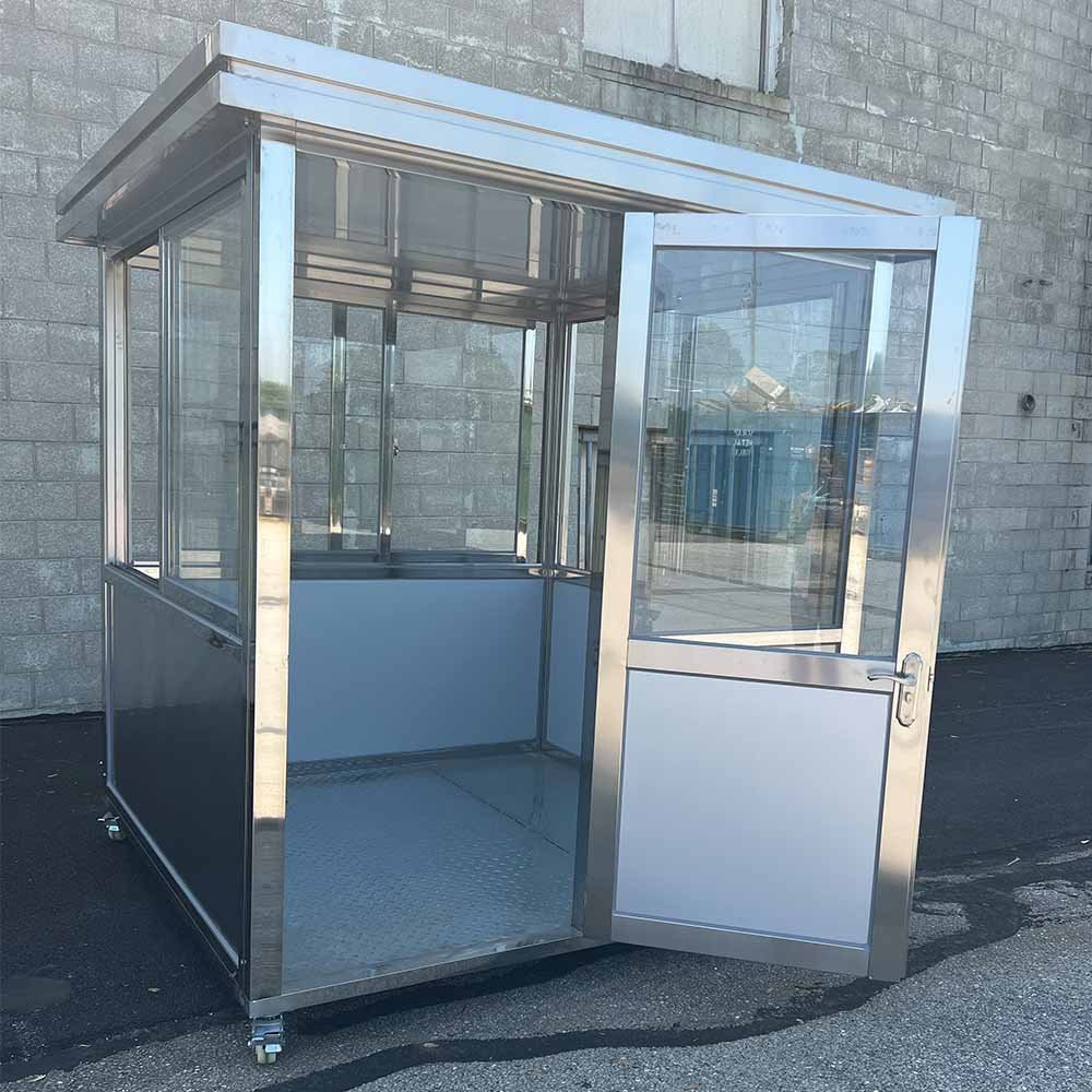 6.5×6.5 Stainless Steel Guard Shack, Swing Door, Plain Jane — photo 7