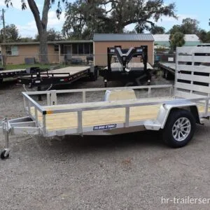 6×12 Aluminum Tube Top Utility Trailers with a Wood Deck