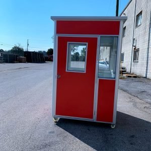 5×5 Economy Steel Guard Shack, Red, Plain Jane