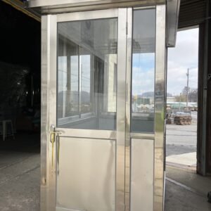 4 x 6 Stainless Steel Guard Shack, Single Swing Door on 4 feet side, Plain Jane