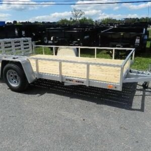 Sport Haven 7×12 Aluminum Utility Trailer – Bi-Fold Ramp Gate