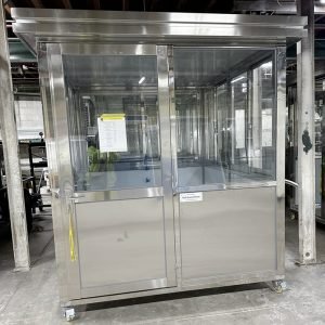 6.5 x 8 Stainless Steel Guard Shack, Swing Door on 6.5 feet side, Plain Jane