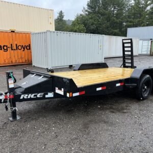 2024 Rice Trailers 7×16 10K Equipment Hauler w/D-Rings, Spare Mount & Toolbox