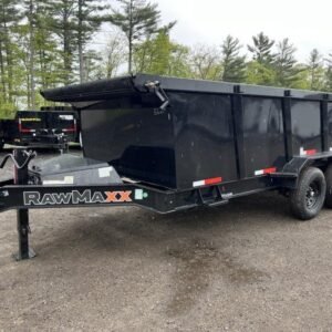 2024 RawMaxx Trailers 7X16 14K Powder Coated Dump w/Tarp Kit