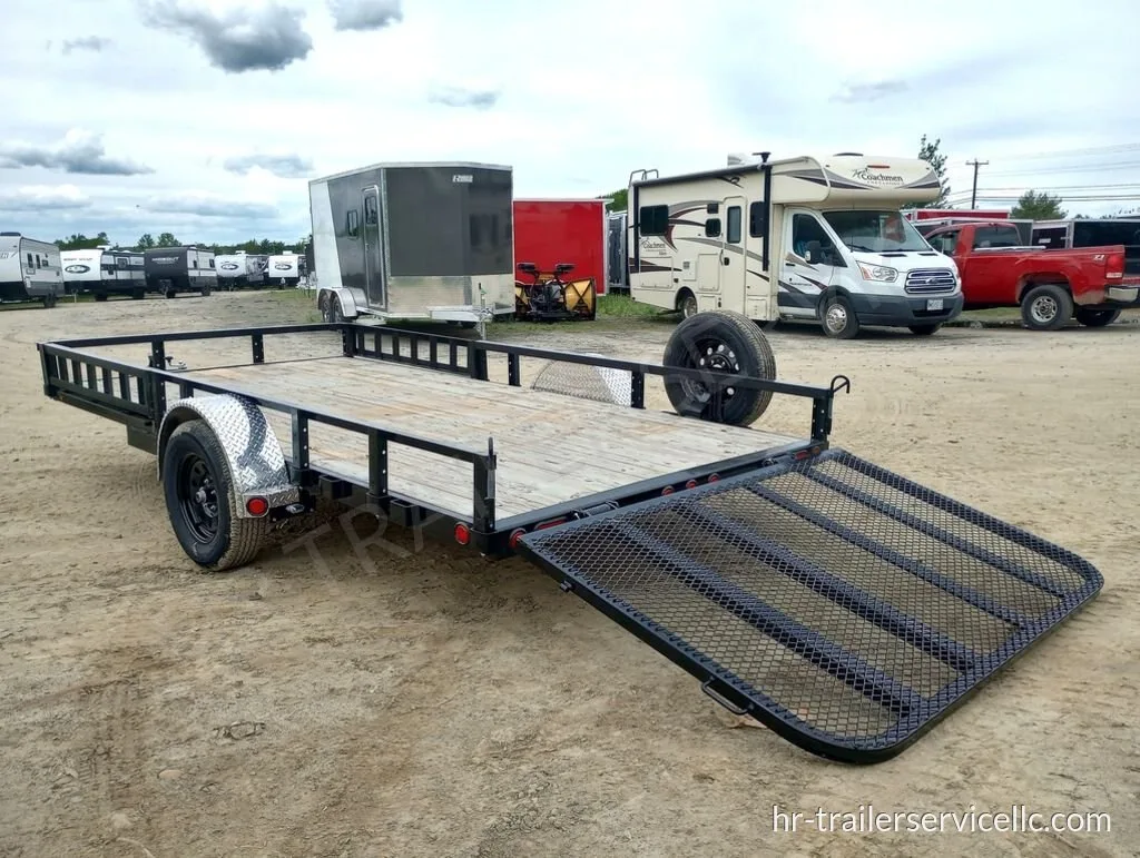 2024 PJ Trailers 7×14 Powder Coated Open Utility w/Rear Ramp Gate & ATV Side Loading Ramps — photo 4