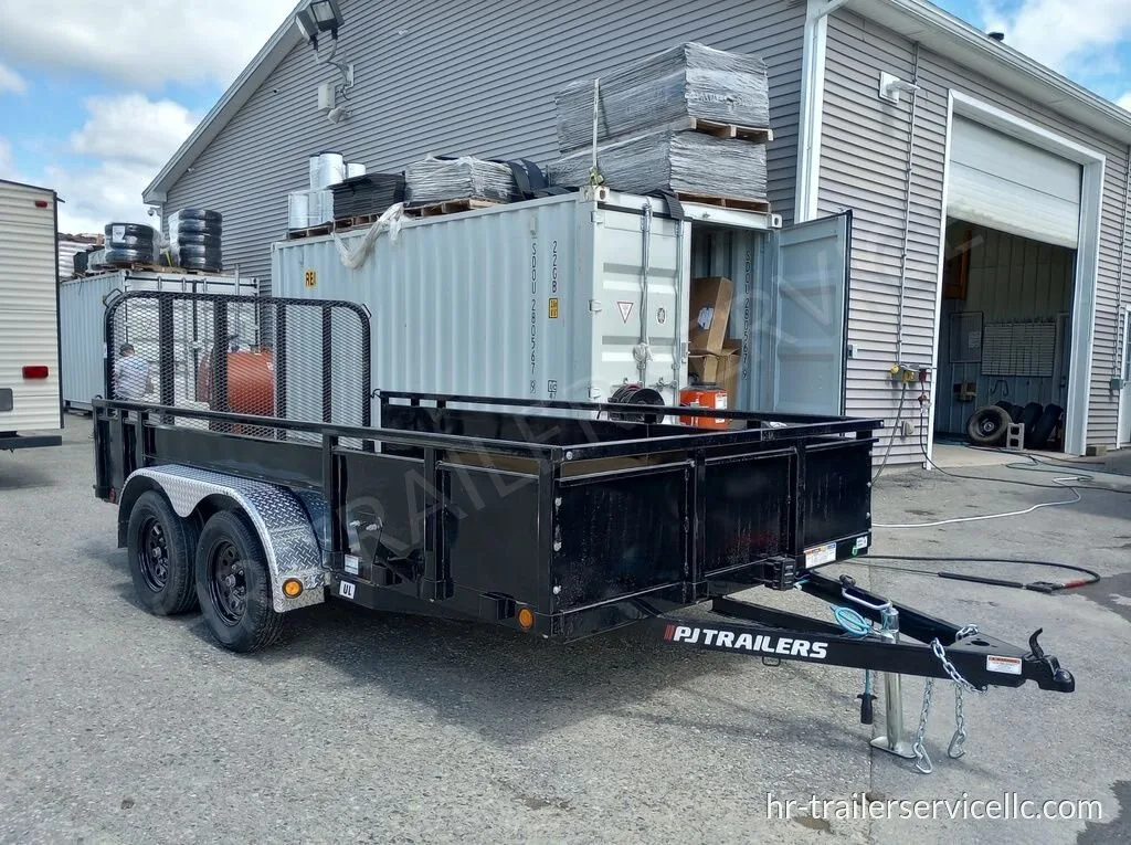 2024 PJ Trailers 7×14 7K Powder Coated Open Utility w/Rear Ramp Gate & Solid Metal Side Walls — photo 4