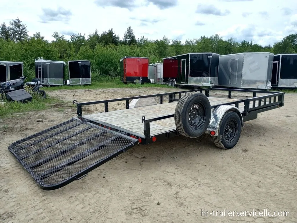 2024 PJ Trailers 7×14 Powder Coated Open Utility w/Rear Ramp Gate & ATV Side Loading Ramps — photo 2