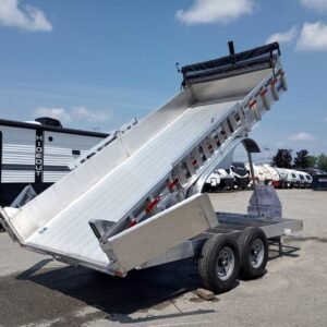 2025 Mission Trailers 7×16 14K Aluminum Hydraulic Dump w/Ramps, HD D-Rings, Barn Doors & Tarp Kit