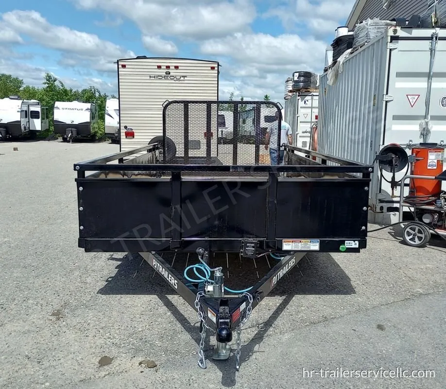 2024 PJ Trailers 7×14 7K Powder Coated Open Utility w/Rear Ramp Gate & Solid Metal Side Walls — photo 3